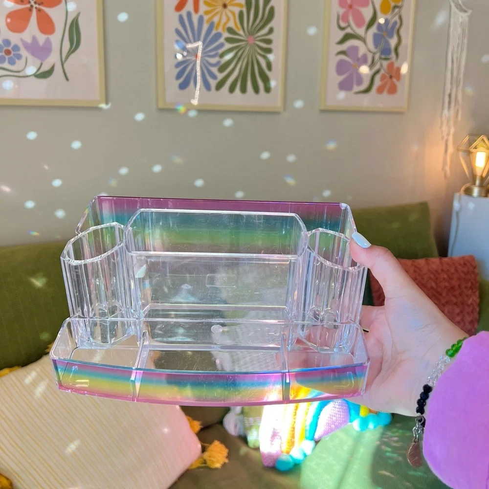 rainbow acrylic makeup/vanity organizer